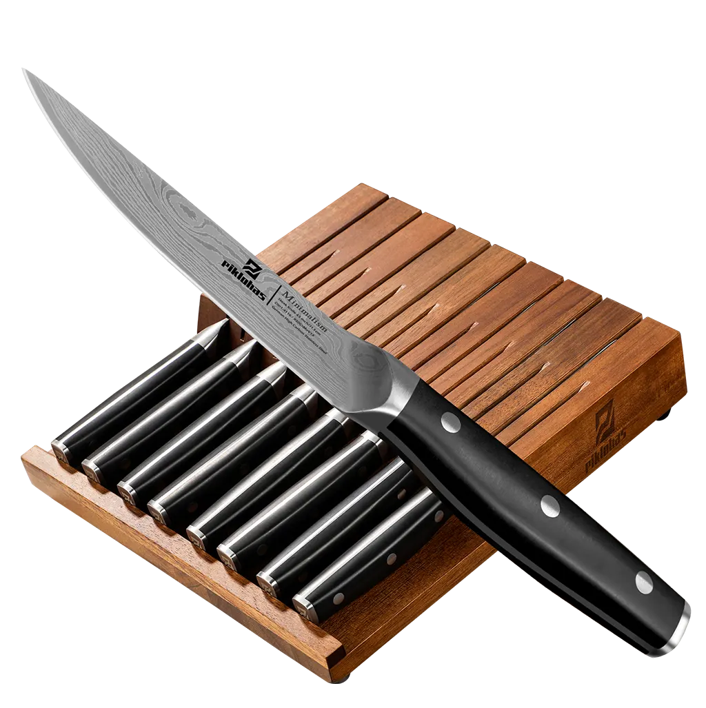 Shan zu Knife Set 16 Pcs, Japanese Kitchen Knife Set with Block High Carbon Stainless Steel Ultra Sharp Knife Set for Kitchen with Block