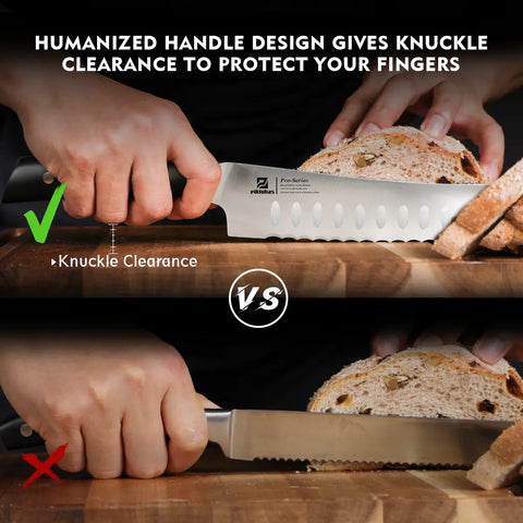  Piklohas Resharpenable Bread Knife, 10-inch Multifunction Serrated  Knife, German HC Stainless Steel Bread Cutting Knife With Innovative Wavy  Edge For Efficient Slicing, Razor Sharp For Homemade Bread: Home & Kitchen